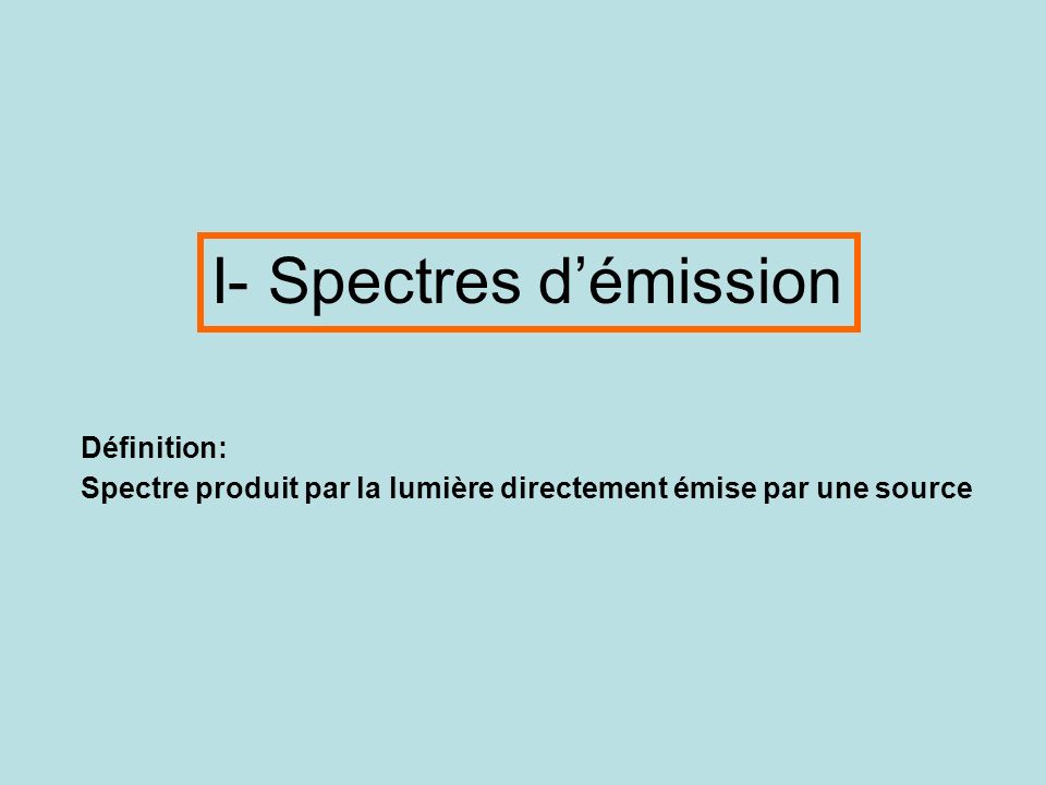 definition spectre d emission